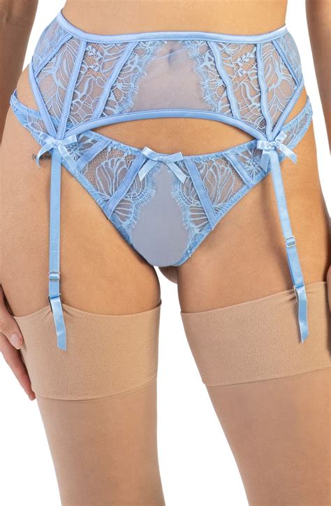 Playful Promises Fallon Lace And Mesh Garter Belt Nordstrom