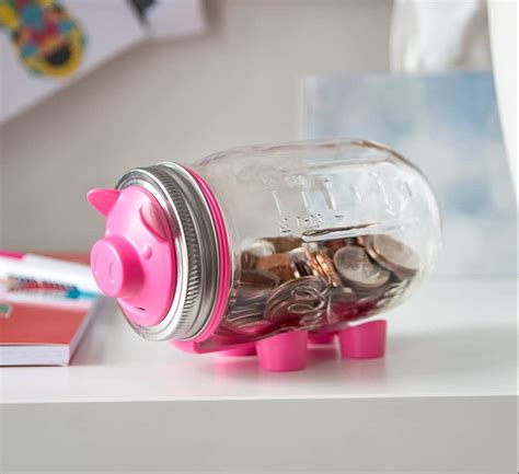 Jarware Piggy Bank Lid For Regular Mouth Mason Jars Pink Dutchman S