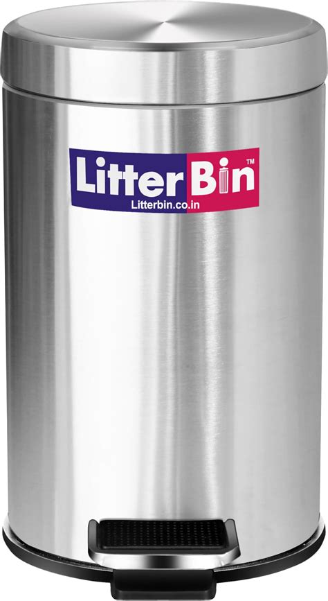 Opr Stainless Steel Plain Pedal Bin With Plastic Bucket And Lid Trash