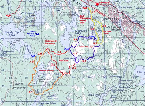 The Bluff Wilderness Hiking Trail Map