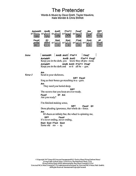 Foo Fighters "The Pretender" Sheet Music for Bass Guitar Tab | Download PDF - 92947