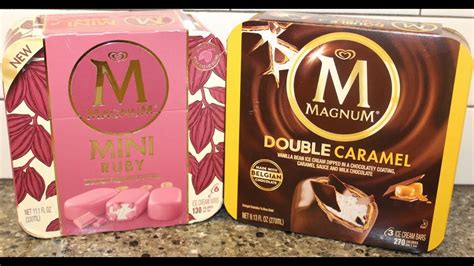 Magnum Ice Cream Bars Mini Ruby And Double Caramel Review Youtube