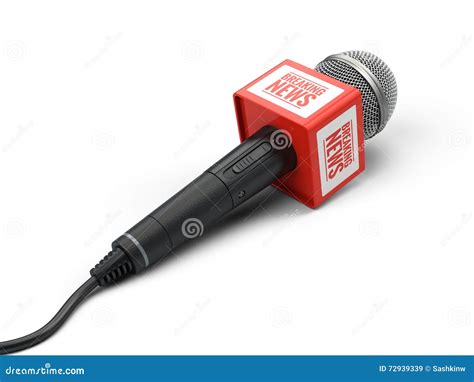 Breaking News Microphone on White Stock Illustration - Illustration of line, event: 72939339