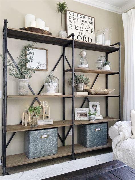 decorating living room shelves