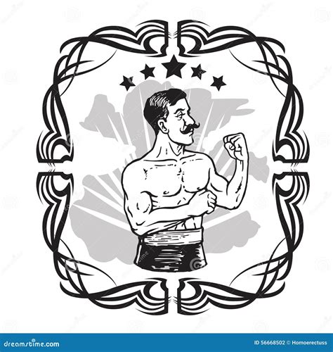 Vintage Boxer In Upright Stance Cartoon Vector