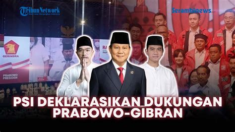 PSI Deklarasikan Dukungan Untuk Pasangan Prabowo Gibran Pada Pilpres