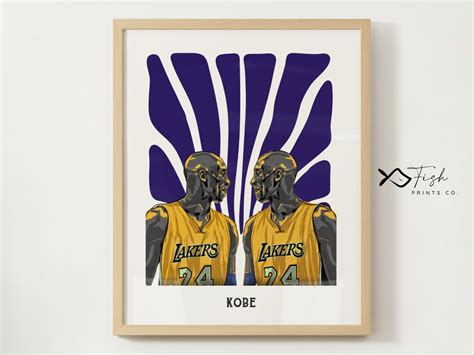 Kobe Bryant Digital Art Print Lakers Abstract Wall Art Basketball Legend Poster Mamba Lakers