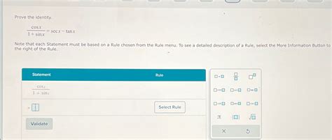 Solved Prove The Identity Cosx1 Sinx Secx TanxNote That Each Chegg