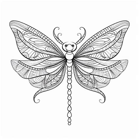 Zen Designs Delicate Dragonfly Mandala Coloring Page For Adults