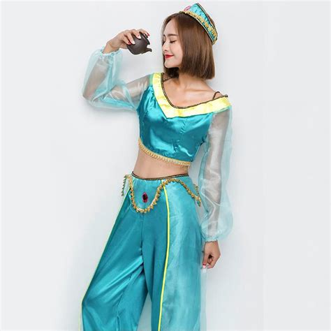 Sexy Jasmine Aladdin Princess Women Costume Adult Arabian Belly Dancer