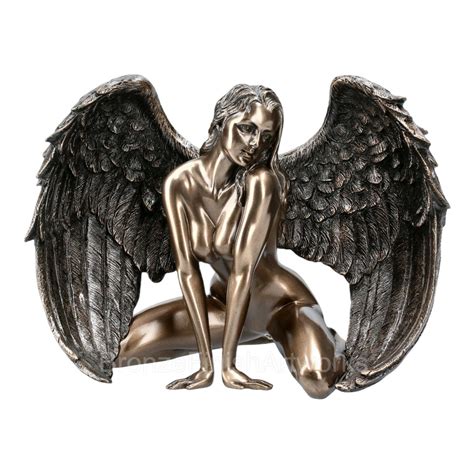 Nude Naked Winged Female Angel Cold Cast Bronze Resin Statue Sculpture Erotic Art Cm Etsy