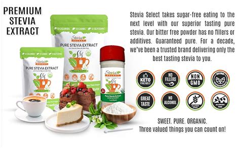 Amazon Stevia Select Organic Stevia Powder Sugar Free Plant