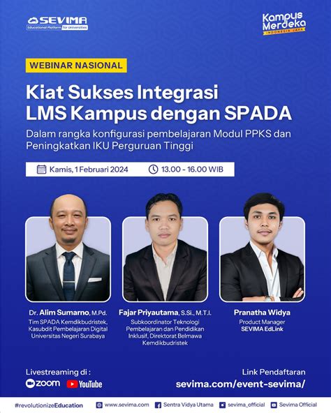 Webinar Kiat Sukses Integrasi Lms Kampus Dengan Spada Dalam Rangka