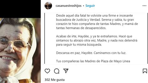 Murió la Madre de Plaza de Mayo Haydée Gastelú los mensajes de despedida