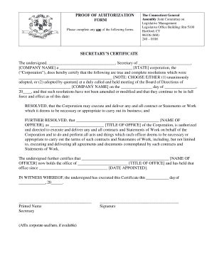 Fillable Online Cga Ct Proof Of Authorization Connecticut General