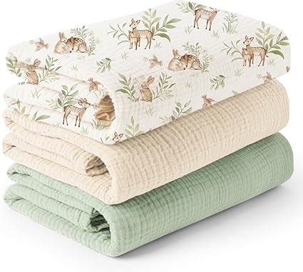 Amazon Konssy 3 Pack Muslin Swaddle Blankets For Unisex Newborn