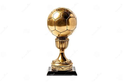 Gold Football Soccer Ball Trophy Isolated Stock Image - Illustration of ...