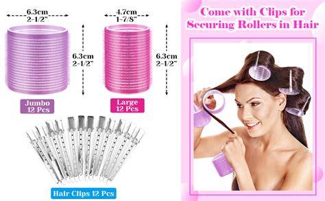 Cludoo Hair Curlers Rollers 36pcs Jumbo Big Hair Roller Sets With