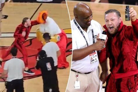 Conor McGregor Booed Off Court Knocks Out Heat Mascot At NBA Finals