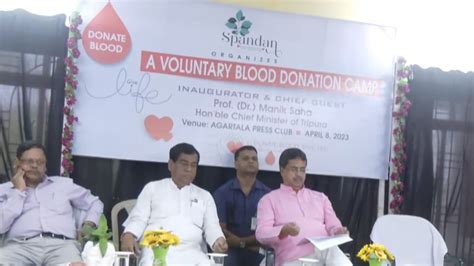 Tripura Cm Manik Saha Inaugurates Blood Donation Camp At Agartala