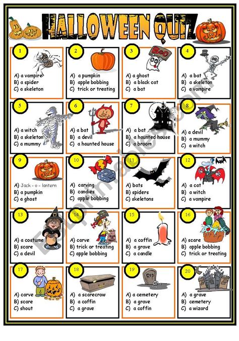 Halloween Quiz Printable