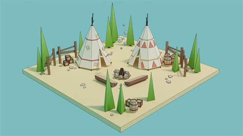 3d Model Isometric Traditional Indian Teepee Vr Ar Low Poly Cgtrader