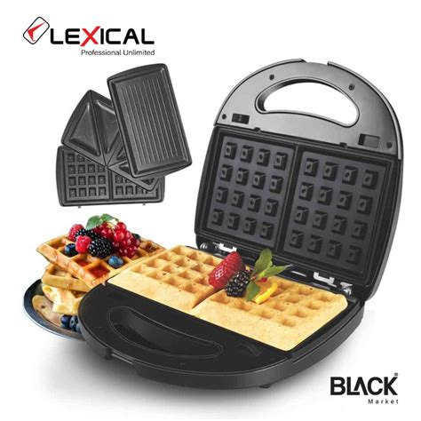 3 in 1 Electric Waffle Sandwich Maker - BLACK Market