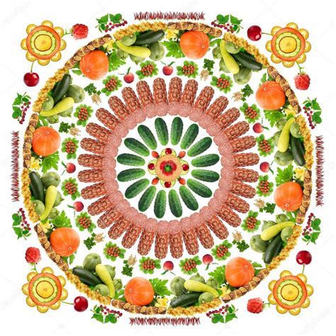 Mandala Food Art Square Food Mandala — Stock Photo © Vilaxlt 70758903