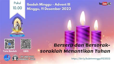 Live Streaming Pukul Ibadah Minggu Advent Iii Desember