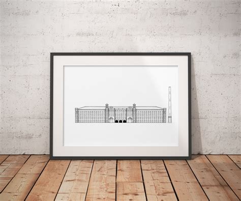 Salts Mill A5a4 Detailed Hand Drawn Architectural Drawing Etsy Uk