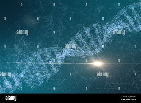 3d Rendering DNA With Emanative Lines Background Stock Photo Alamy