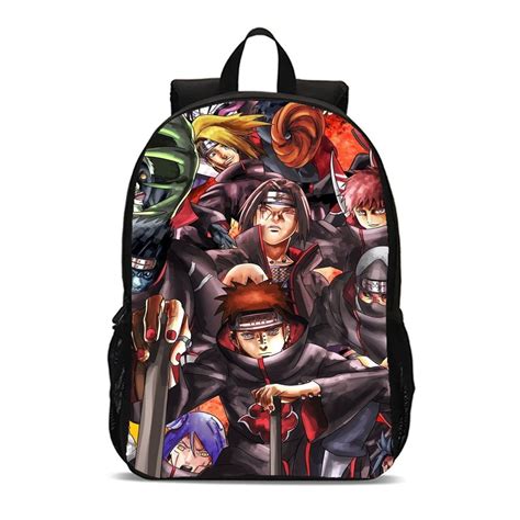 Mochila Naruto Cl Akatsuki Escolar Bolsa De Costas Anime Elo