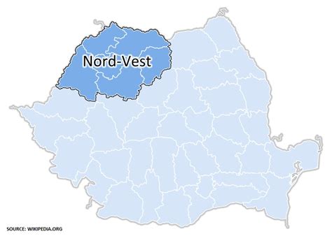 Harta Nord Vest Regiune de dezvoltare Harta României