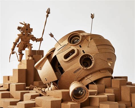 New Articulate Cardboard Sculptures By Greg Olijnyk Populate Miniature