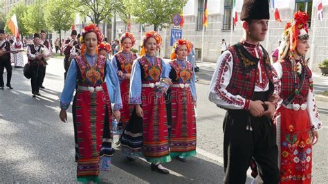 Group Of Dancers From Italy In Traditional Costume Stock Footage