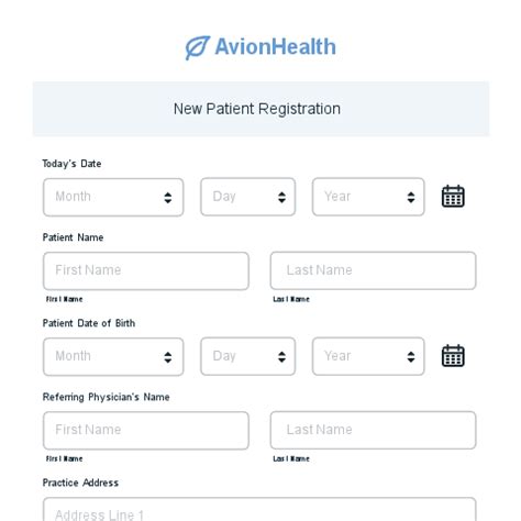 New Patient Registration Form Template Formstack