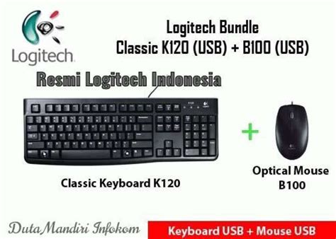 Promo Keyboard K120 Mouse B100 Usb Combo Set Bundle Diskon 23 Di