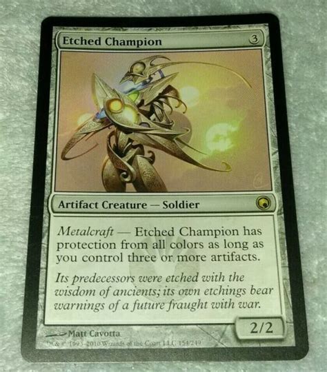 X 1 Etched Champion Scars Of Mirrodin Mtg Magic The Gathering Rare Lp