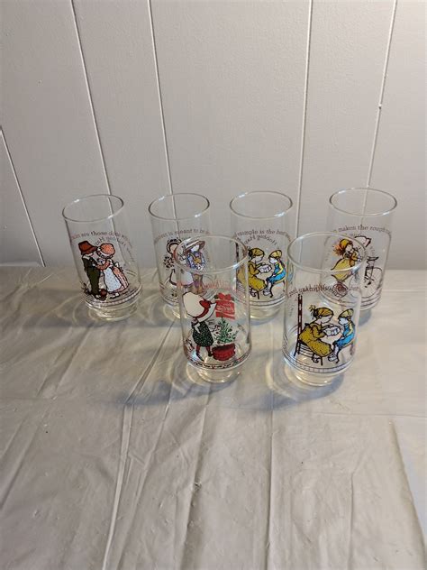 6 Vintage Holly Hobbie Glasses Coca Cola Holly Hobbie Glasses Etsy