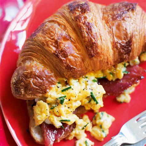 Croissants Stuffed With Glazed Ham And Creamy Scrambled Egg Delicious