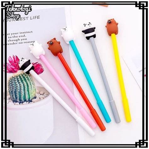 Jual Pena Pulpen WE BARE BEARS Karakter Cute Edisi Tinta Warna Hitam