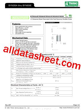 BYM26E Datasheet PDF Thinki Semiconductor Co Ltd