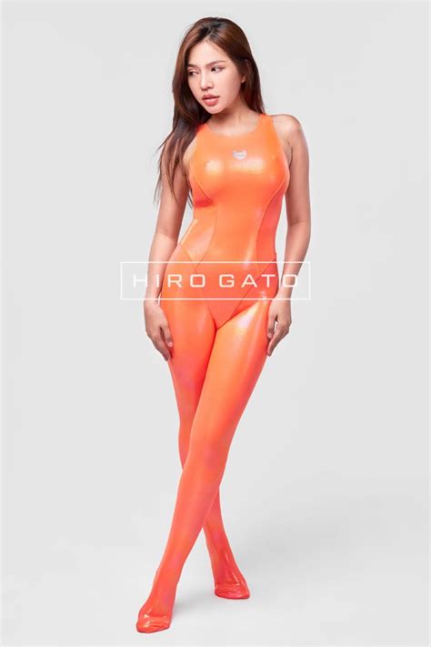 Mystique Metallic Lycra Unitard Orange Hiro Gato