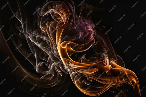 Premium Photo | A black background with a colorful smoke trail.