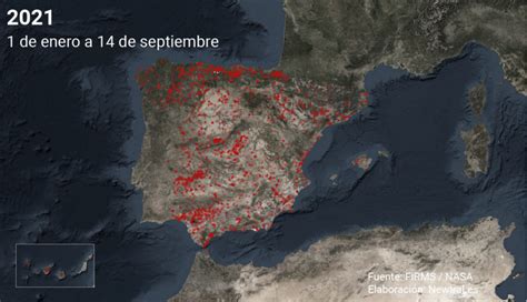 Tierra Quemada El Mapa De Los Incendios De España