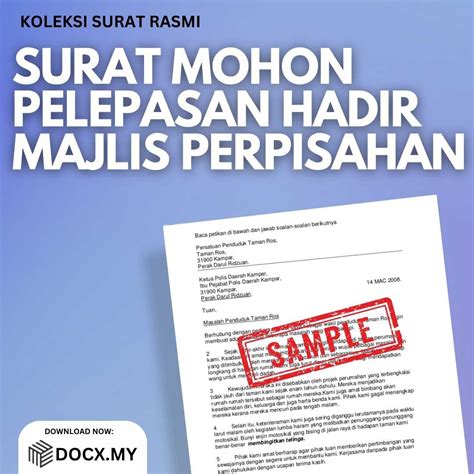 Surat Mohon Pelepasan Hadir Majlis Perpisahan Docx My