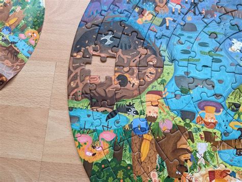 Dan u šumi okrugle puzzle Mideer