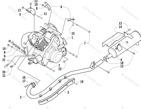 Arctic Cat ATV 2003 OEM Parts Diagram For Engine And Exhaust