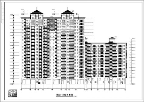 沈阳市某沿街2012层连体商住楼建筑设计cad图纸住宅小区土木在线