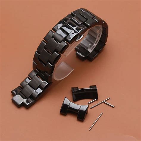 Aliexpress.com : Buy Black Ceramic Watchband with curved ends FOR aR ...